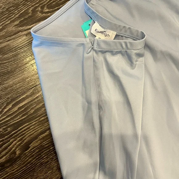 NWT Light Blue Midi Satin Skirt - Picture 4 of 4